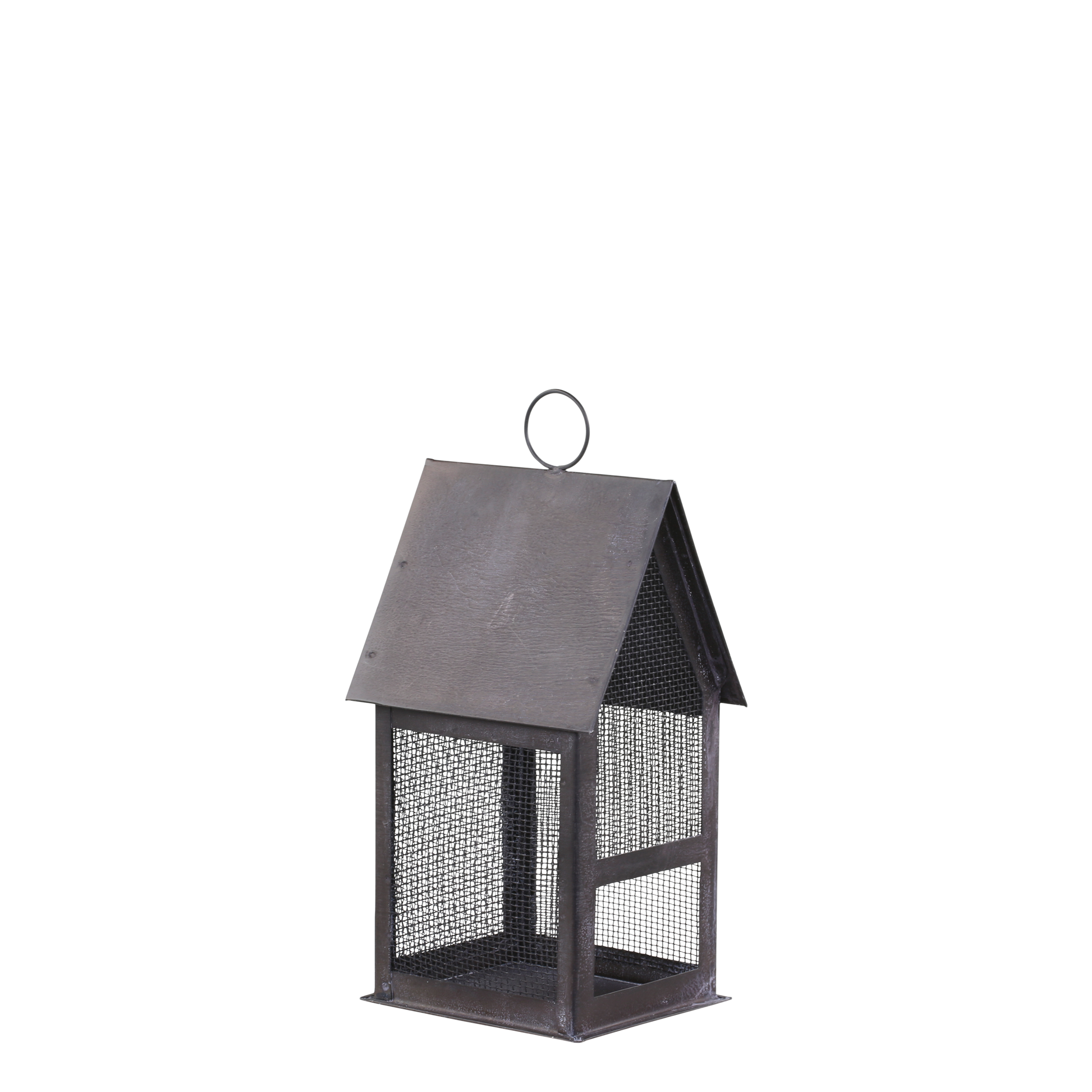 Lichthaus "Fil de fer" Metall antique kohle H22/B10 - Wohnen auf dem Land