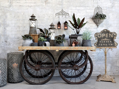 Lichthaus "Fil de fer" Metall antique kohle H22/B10 - Wohnen auf dem Land