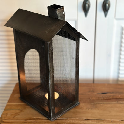 Lichthaus "Fil de fer" Metall antique kohle H28/B13 - Wohnen auf dem Land