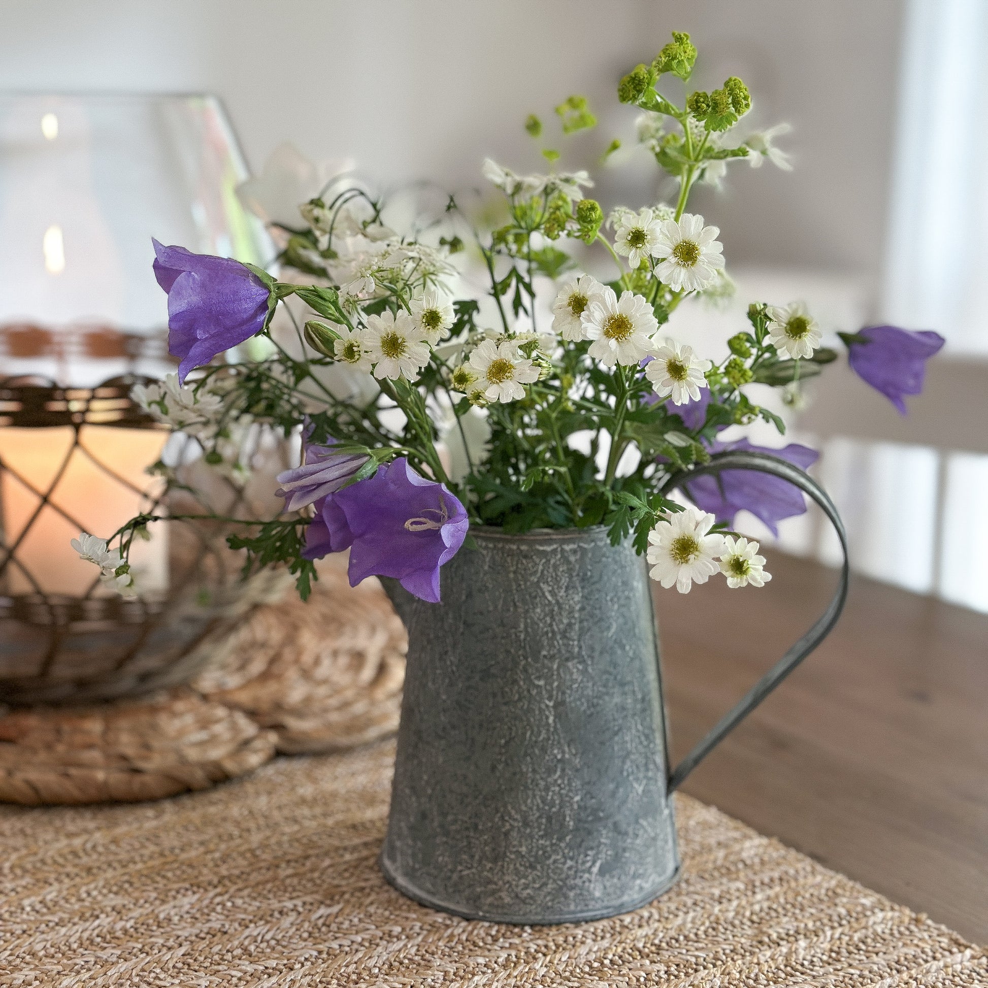 Kanne Krug Vase "Petite Provence" Zink Antik Grau 14cm - Wohnen auf dem Land