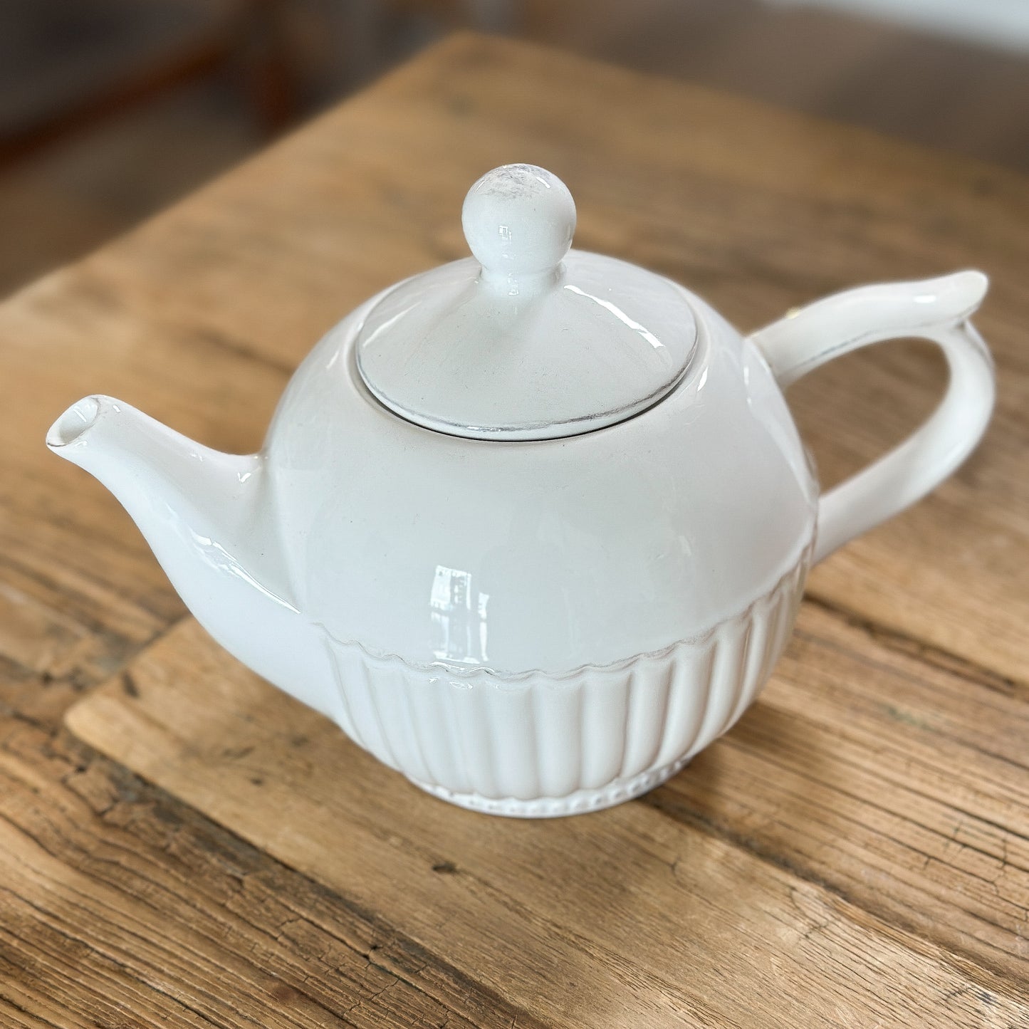 Teekanne "Landhaus" Keramik weiß 750ml - Wohnen auf dem Land