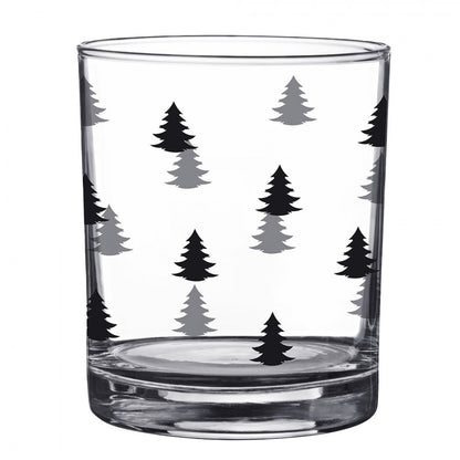 Glas Wasserglas Teelichthalter "Baum" Schwarz/Weiß - Wohnen auf dem Land
