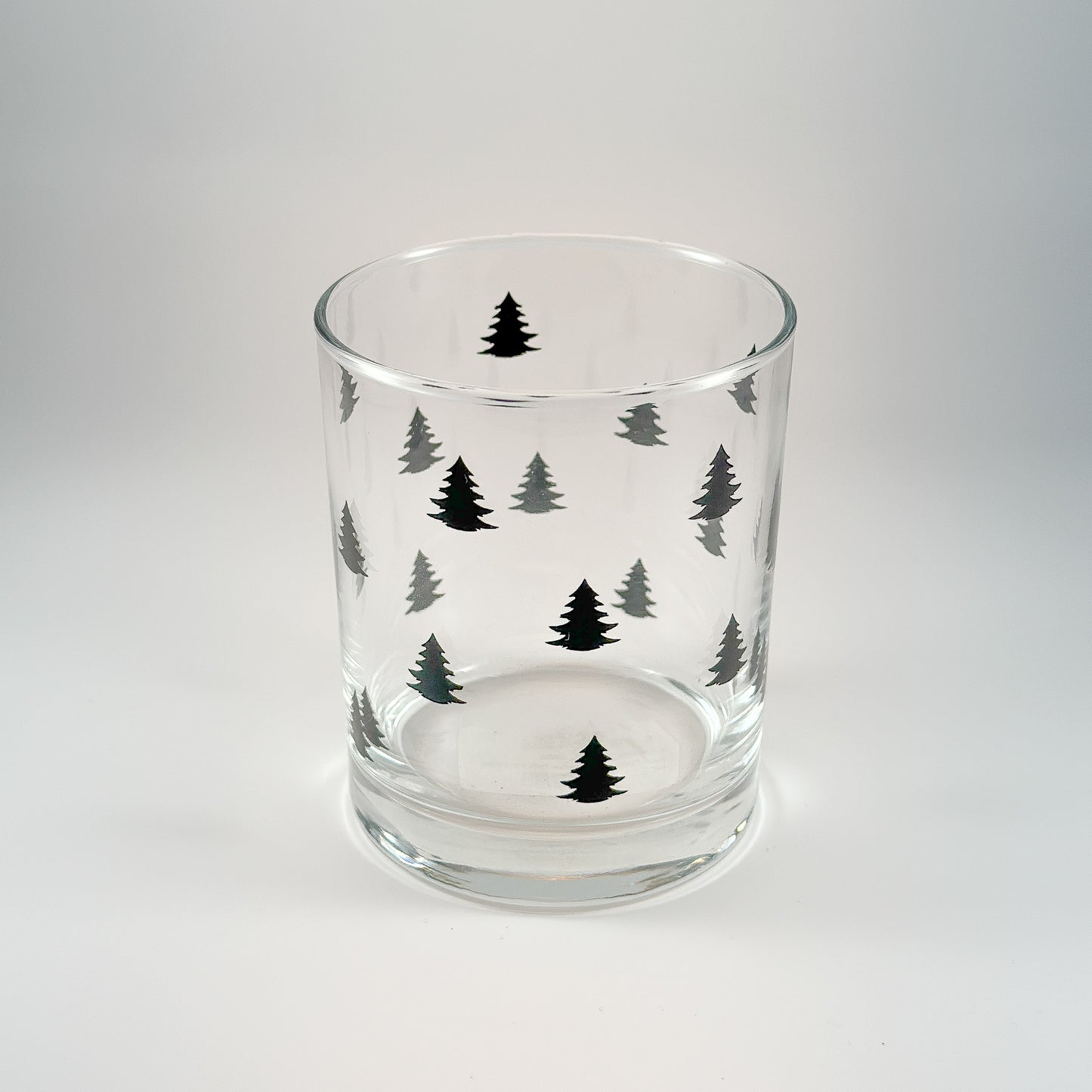 Glas Wasserglas Teelichthalter "Baum" Schwarz/Weiß - Wohnen auf dem Land