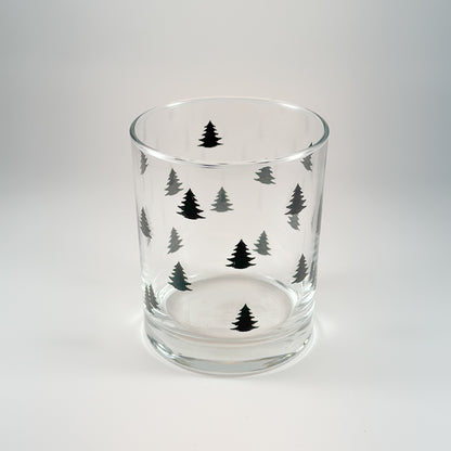 Glas Wasserglas Teelichthalter "Baum" Schwarz/Weiß - Wohnen auf dem Land