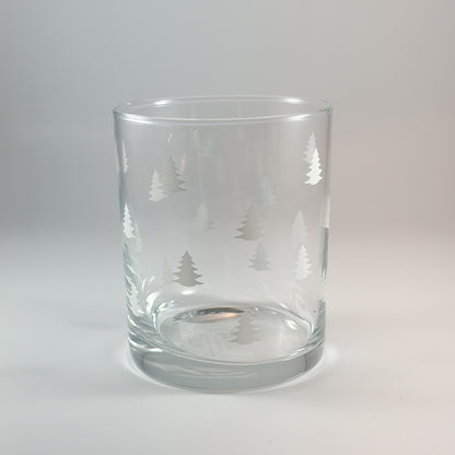Glas Wasserglas Teelichthalter "Baum" Schwarz/Weiß - Wohnen auf dem Land