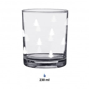 Glas Wasserglas Teelichthalter "Baum" Schwarz/Weiß - Wohnen auf dem Land