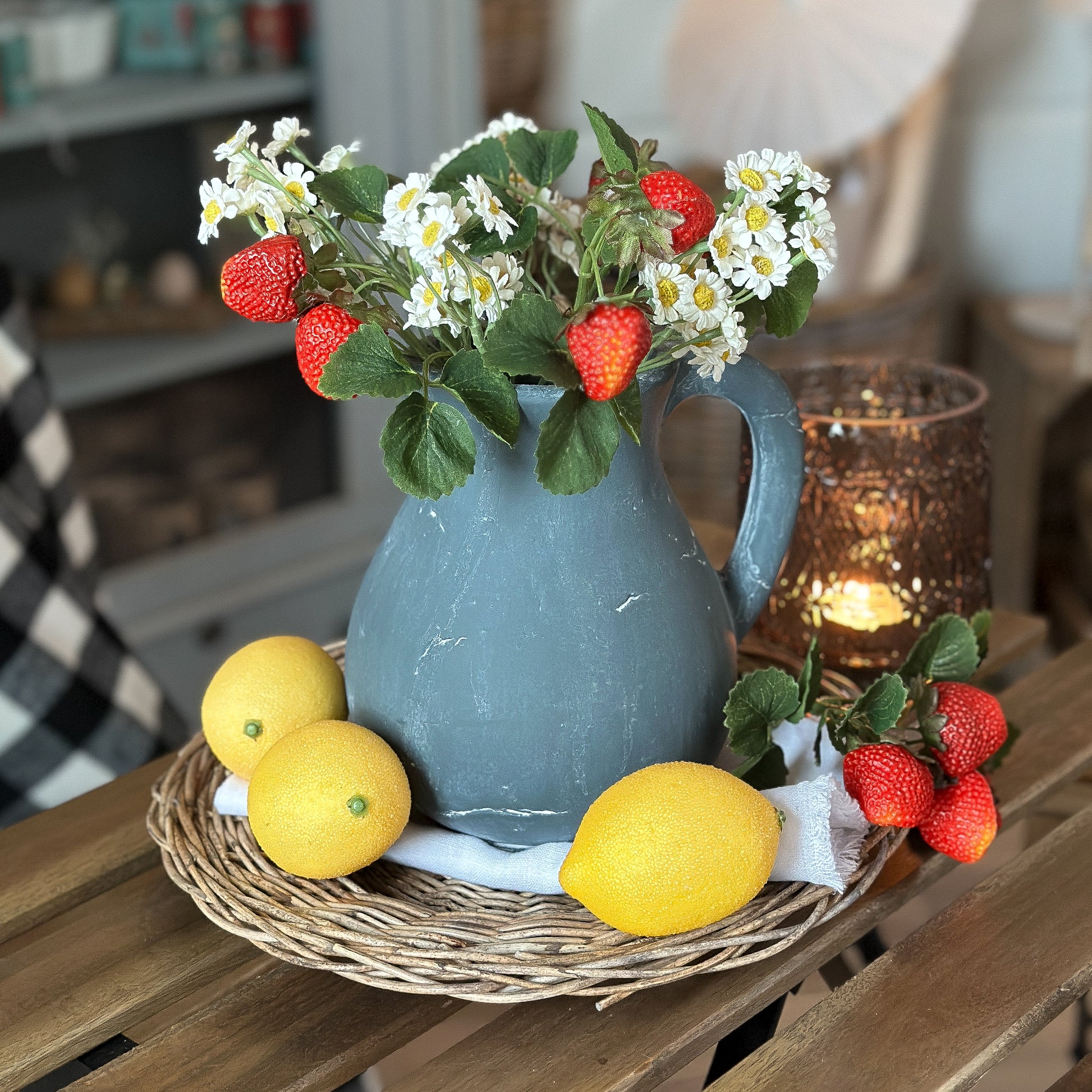 Krug Kanne "Château" Stein Vintage Grau 18cm - Wohnen auf dem Land