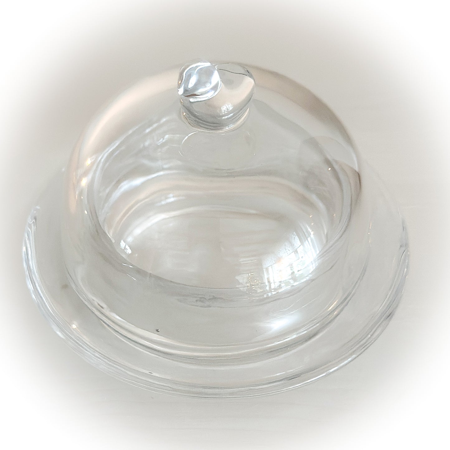 Butterglas mit Vogelgriff "Vogelgruß" aus Glas, 9 cm, von Clayre & Eef, dekorative Schale mit Vogelmotiv und Griff