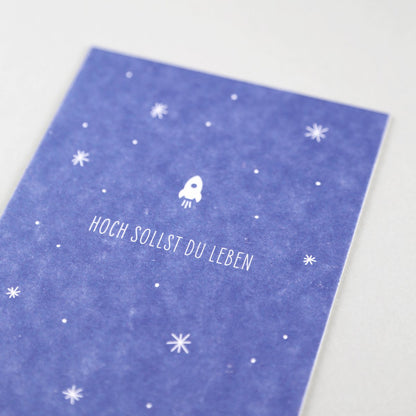 Postkarte "Mirjam Rakete" Holzschliff