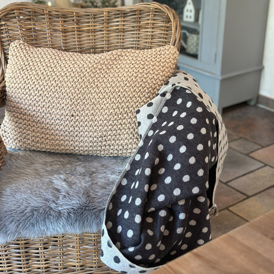 David Fussenegger Decke "Punkte" Flanell Anthrazit 140x200cm - Wohnen auf dem Land