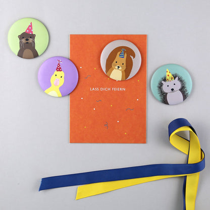 Magnet "Gitte Party Otter" Rund 56mm