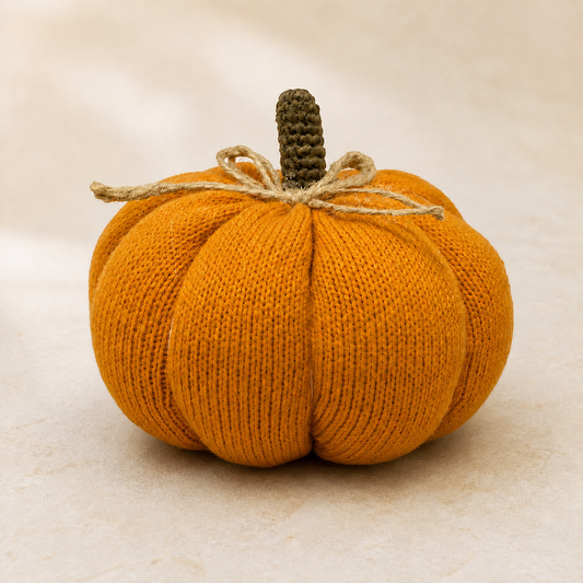 Deko Kürbis „Mabel“ Stoff Orange 12cm – 01 freisteller