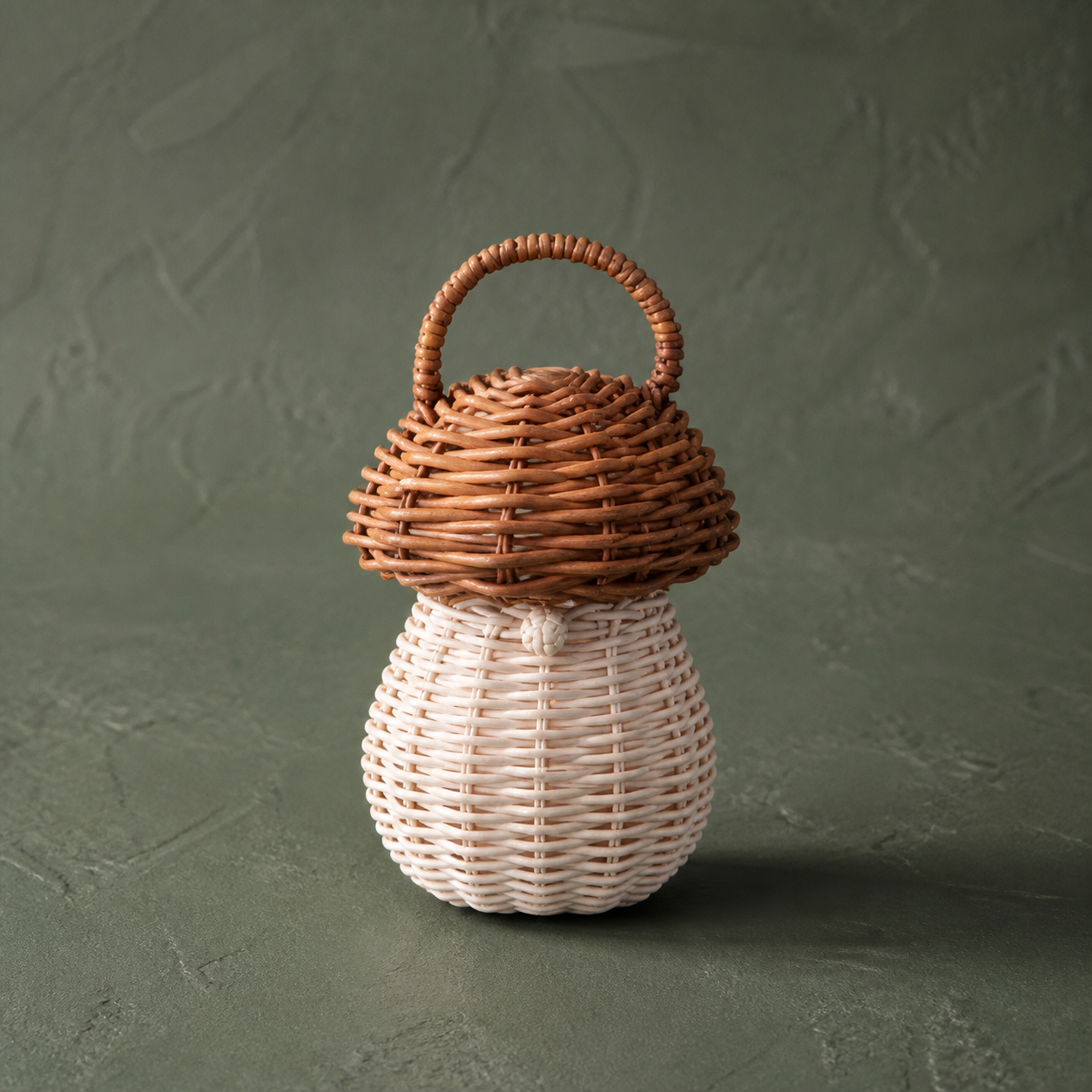 Deko Pilz "Mushroom" Rattan Natur Klein 11cm – 01 freisteller
