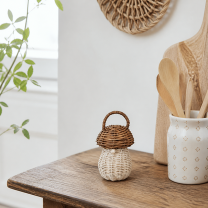 Deko Pilz "Mushroom" Rattan Natur Klein 11cm – 04 ambiente weit