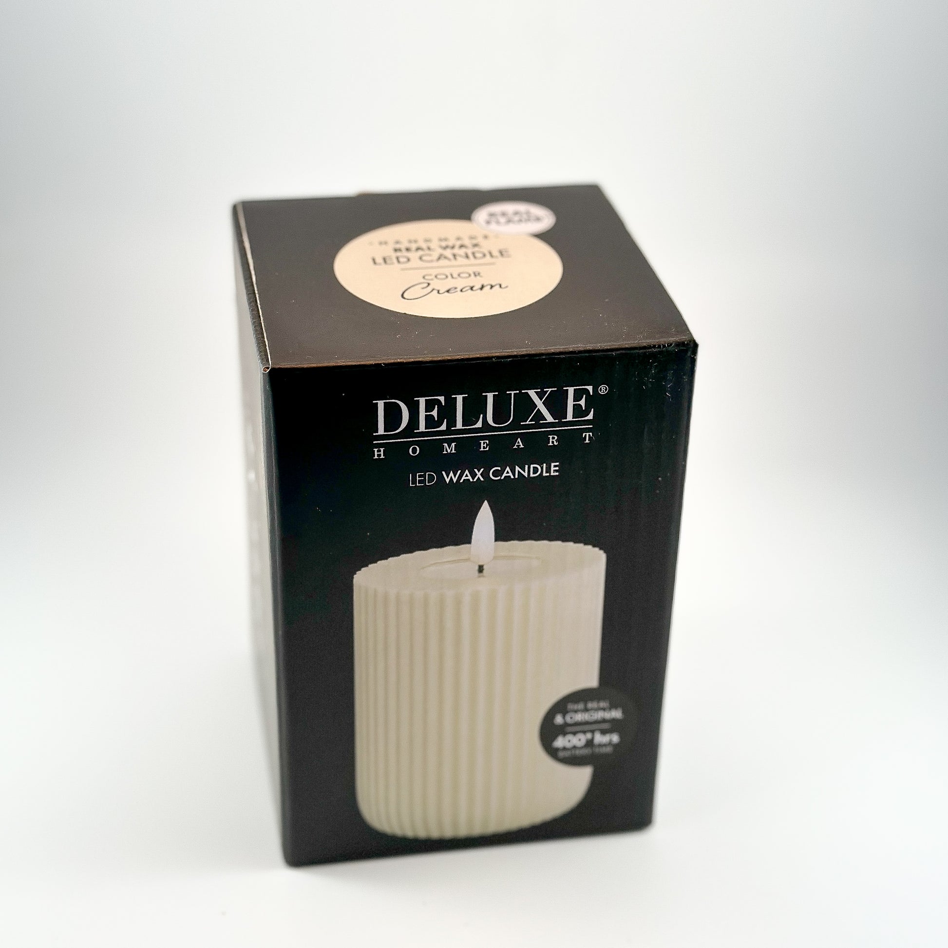 LED Stumpenkerze "Shape" Rillen Creme 8 x 10/12,5/15cm - Wohnen auf dem Land