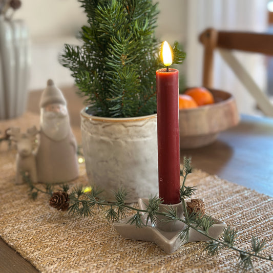 LED Stabkerzen Bordeaux 2,2 x 15cm 2er Set - Wohnen auf dem Land