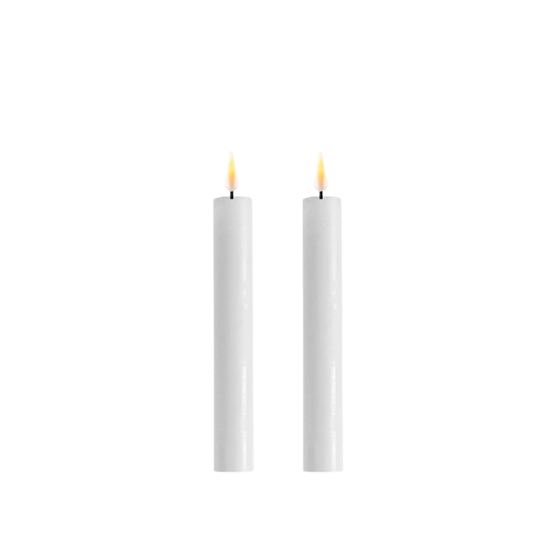 LED Stabkerzen Weiß 2,2 x 15cm 2er Set - Wohnen auf dem Land
