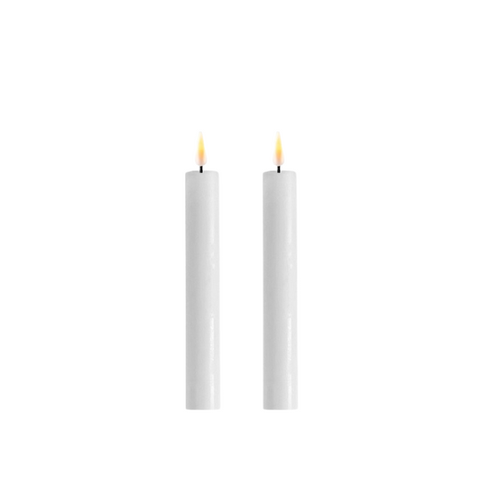 LED Stabkerzen Weiß 2,2 x 15cm 2er Set - Wohnen auf dem Land