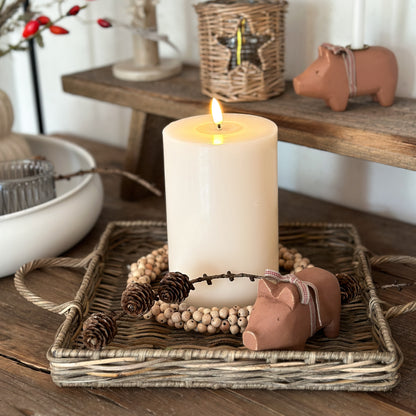 LED Stumpenkerze Creme 10 x 15cm - Wohnen auf dem Land