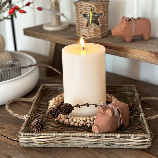 LED Stumpenkerze Creme 10 x 15cm - Wohnen auf dem Land