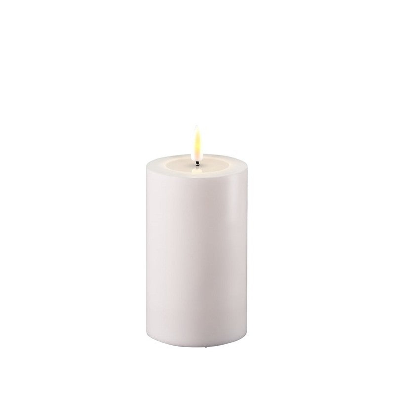 LED Stumpenkerze Outdoor Weiß 7,5 x 12,5cm - Wohnen auf dem Land