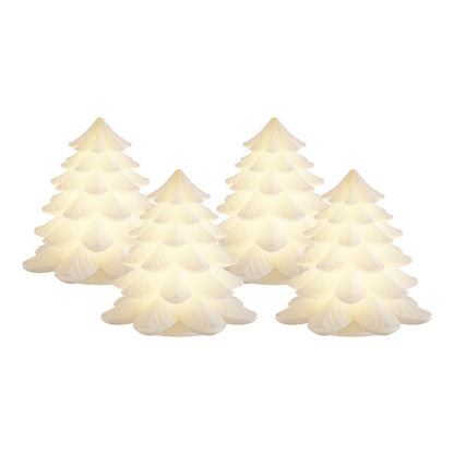 LED Tannenbaum "Hvid Juletræer" Weiß 7cm 4er Set - Wohnen auf dem Land