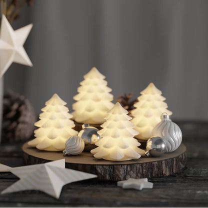 LED Tannenbaum "Hvid Juletræer" Weiß 7cm 4er Set - Wohnen auf dem Land