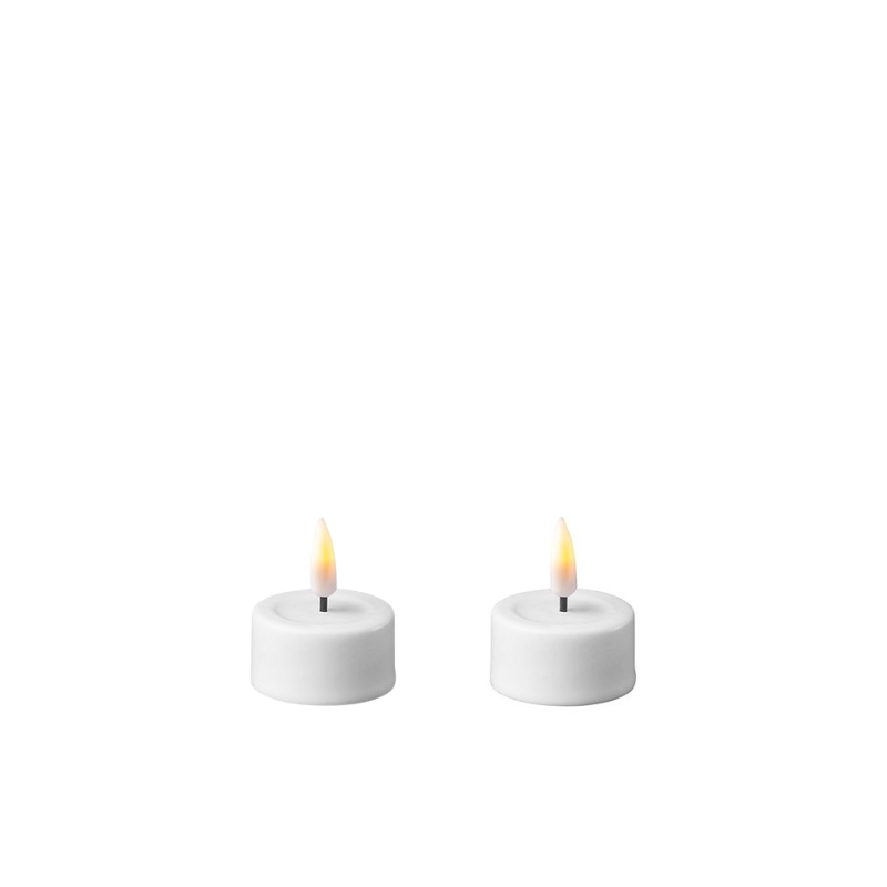 LED Teelichter Weiß 4,2cm 2er Set - Wohnen auf dem Land