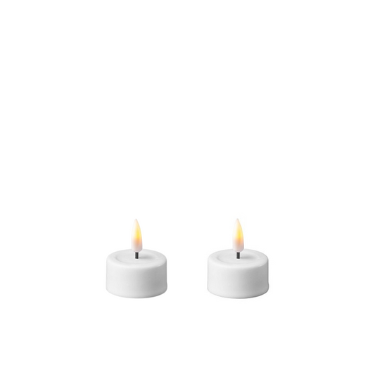 LED Teelichter Weiß 4,2cm 2er Set - Wohnen auf dem Land