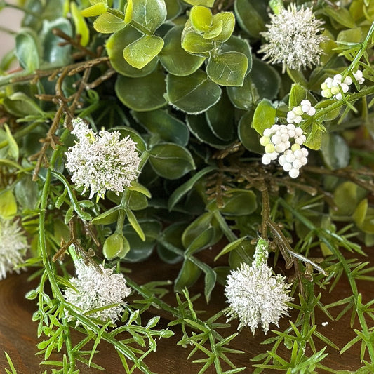 Halbkugel Echinops Eukalyptus künstlich Grün Weiß