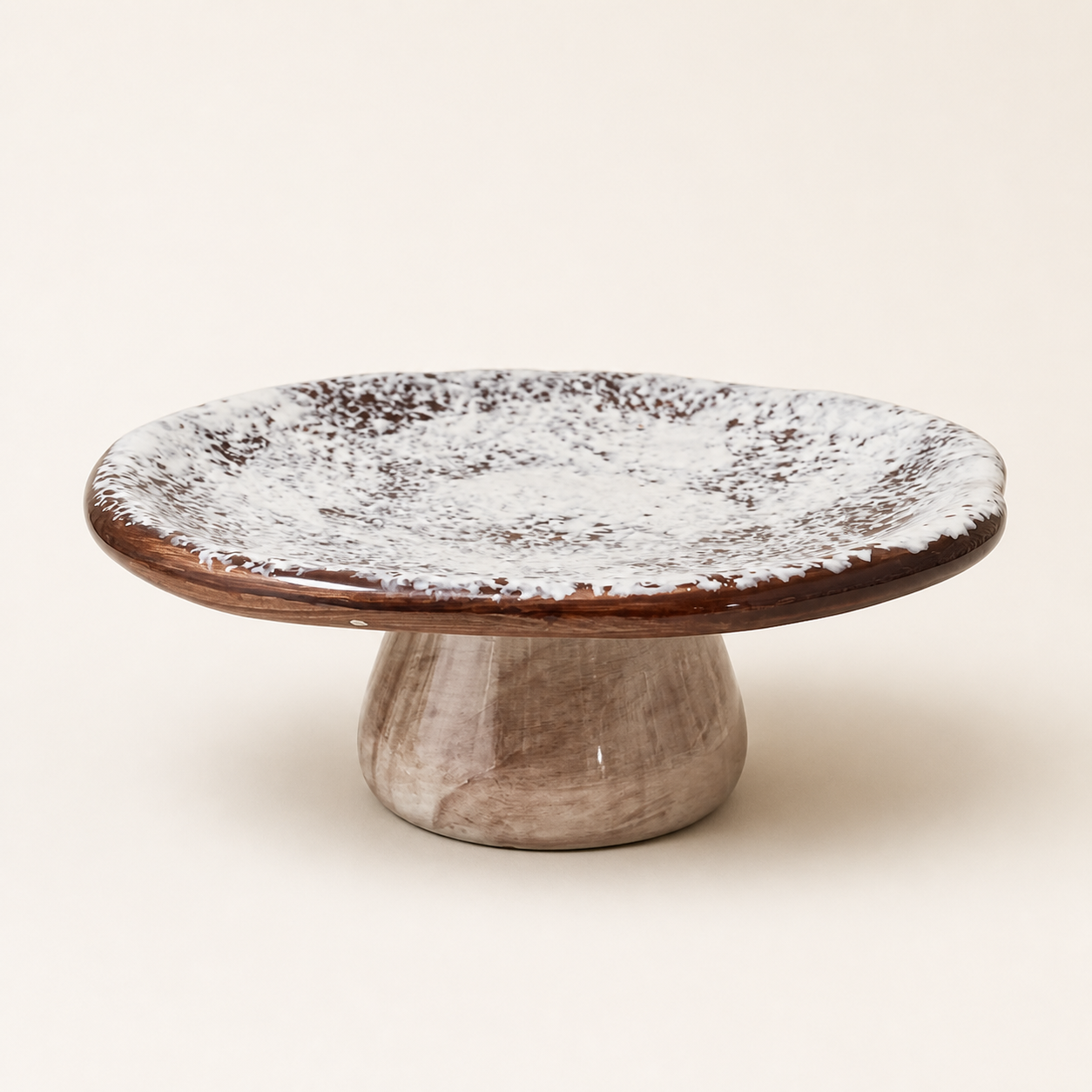 Etagere „Pilz“ Keramik Braun Creme 21cm – 01 freisteller
