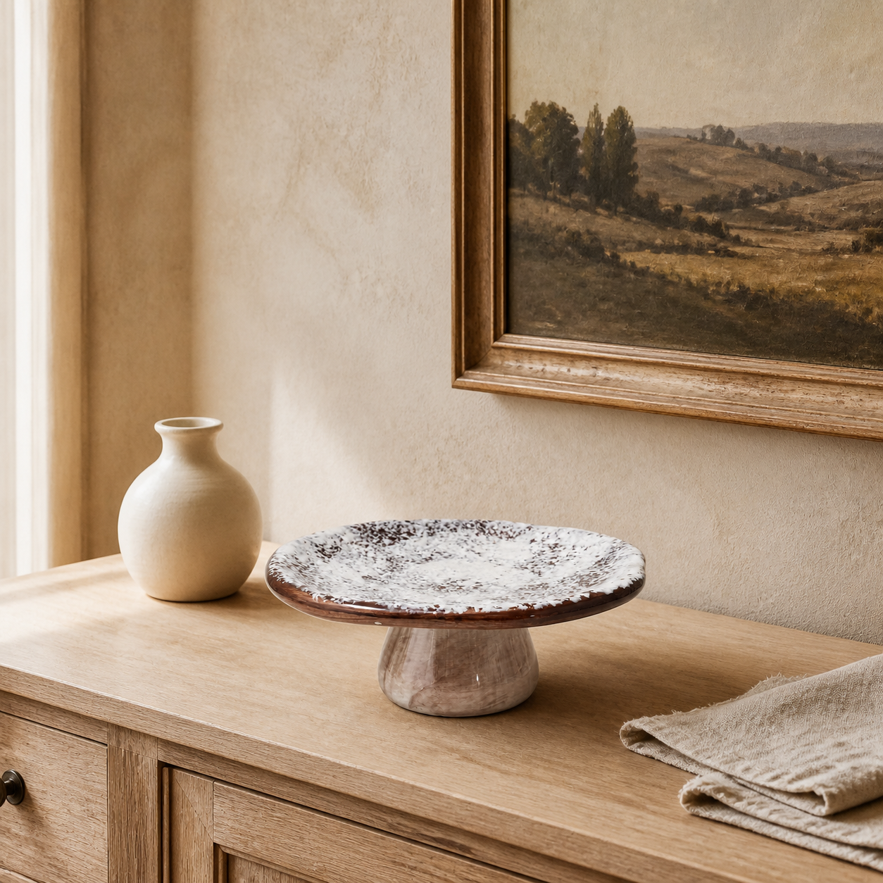 Etagere „Pilz“ Keramik Braun Creme 21cm – 04 ambiente weit