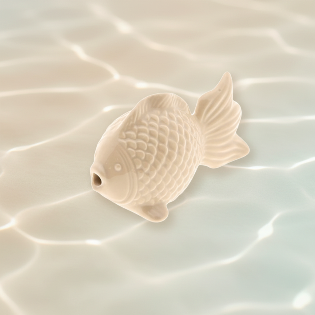 Kleine Dekofigur Fisch "Glee" Natur von Wohnen auf dem Land, 10,7 cm, detailreiche Dekoration aus Keramik
