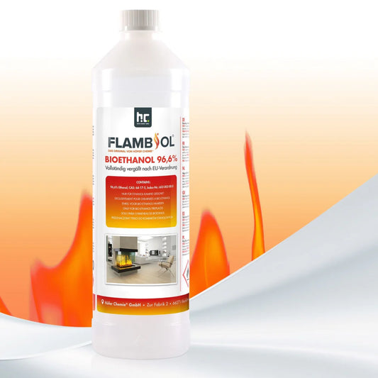 FLAMBIOL Bioethanol 96,6% Premium 1L Flammenmotiv