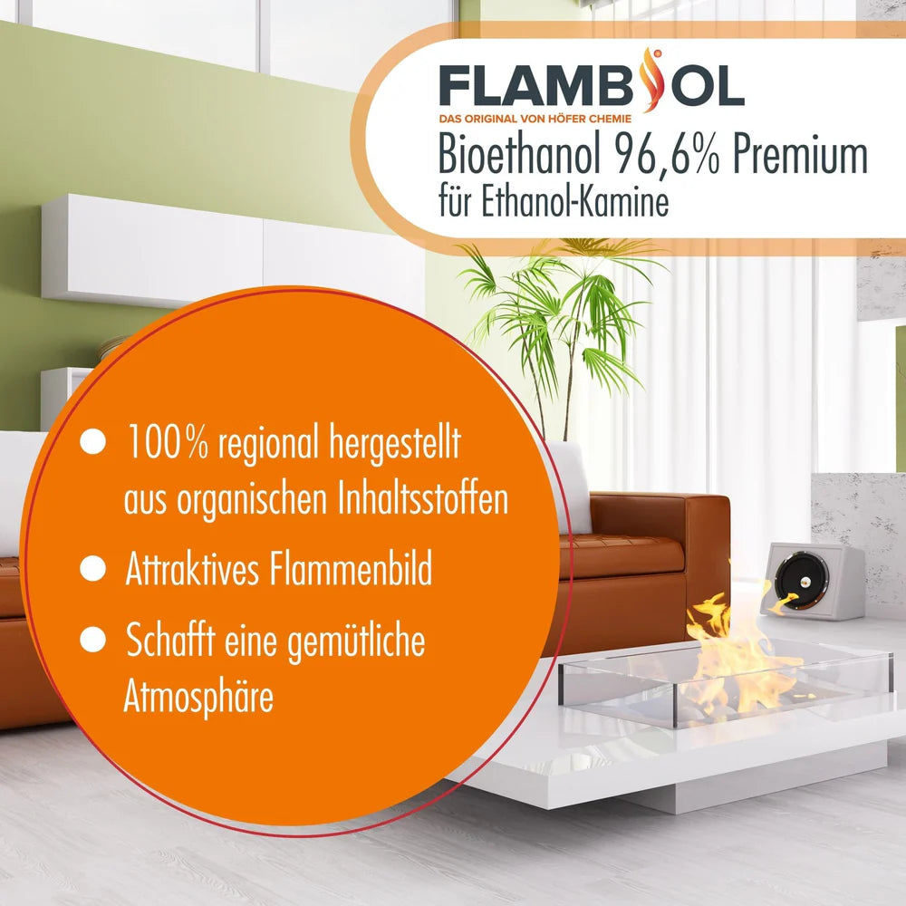 FLAMBIOL Bioethanol 96,6% Premium Anwendungshinweise