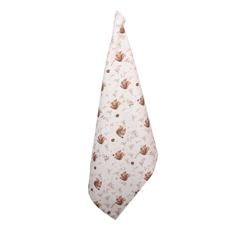 Geschirrtuch Eichhörnchen Beige Baumwolle 50x70 cm