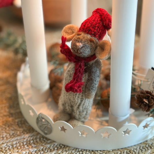 Anhänger Ornament Maus "Bolla" Filz Grau - Wohnen auf dem Land