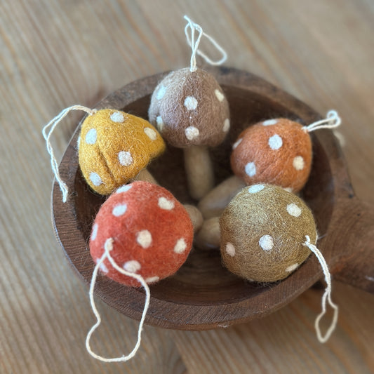 Anhänger Pilze "Rusty Red" Filz 5er Set - Wohnen auf dem Land