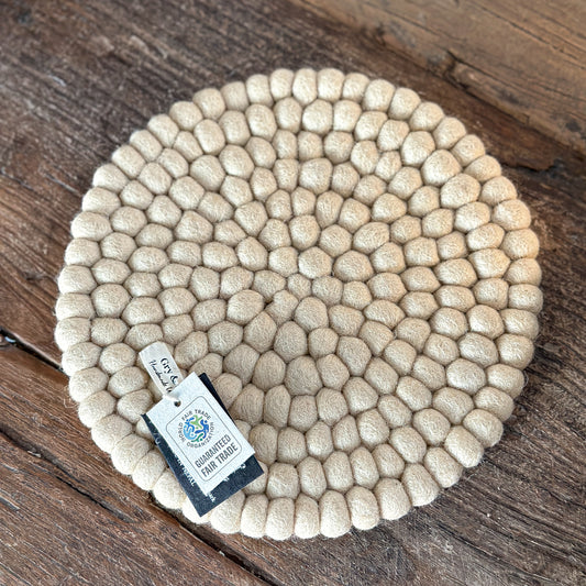 Untersetzer "Big Coaster" Filz Beige 19cm - Wohnen auf dem Land