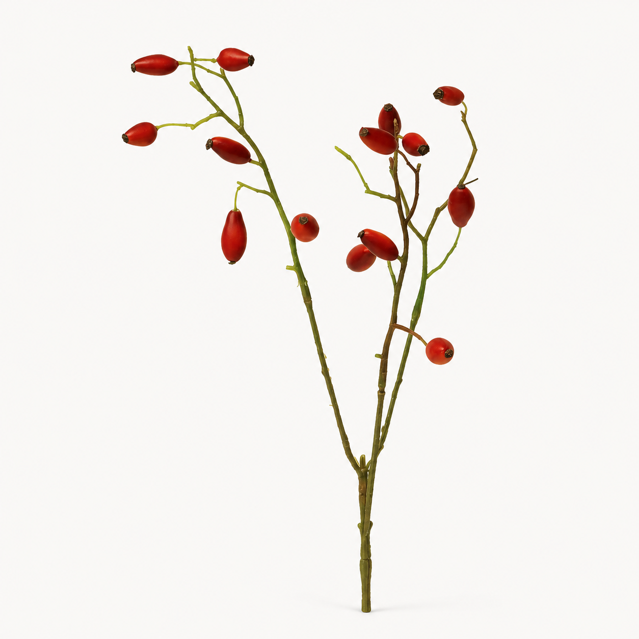 Hagebuttenzweig „Herbstpoesie“ künstlich Rot 46cm – 01 freisteller