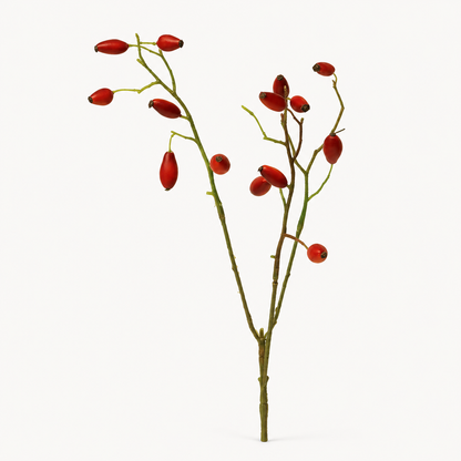 Hagebuttenzweig „Herbstpoesie“ künstlich Rot 46cm – 01 freisteller