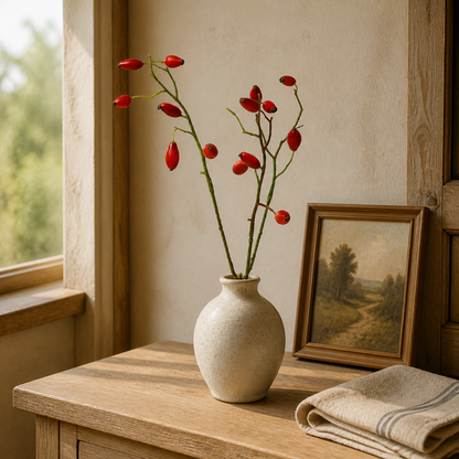 Hagebuttenzweig „Herbstpoesie“ künstlich Rot 46cm – 04 ambiente weit