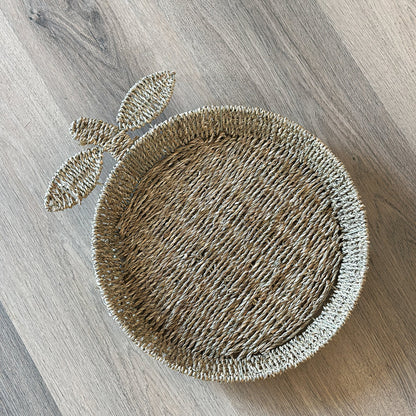 Herbstkorb Tablett "Apfel" Seegras Natur 42cm von Wohnen auf dem Land – Ansicht 5