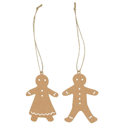 Aufhänger Scherenschnitt Lebkuchenpärchen "Ginger & Spice" Papier Natur 2er Set - Wohnen auf dem Land
