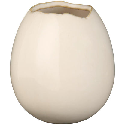 Große IB Laursen Vase Eiform "Bloom" aus glasiertem Keramik in Creme, mit drei Farbvarianten, Blumenvase im modernen Design