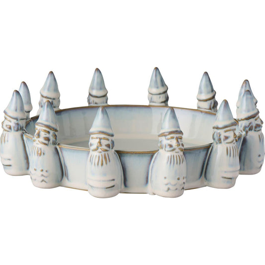 Wichtelschale für Dekoration Keramik glasiert vintage weiß 23,5cm - Wohnen auf dem Land