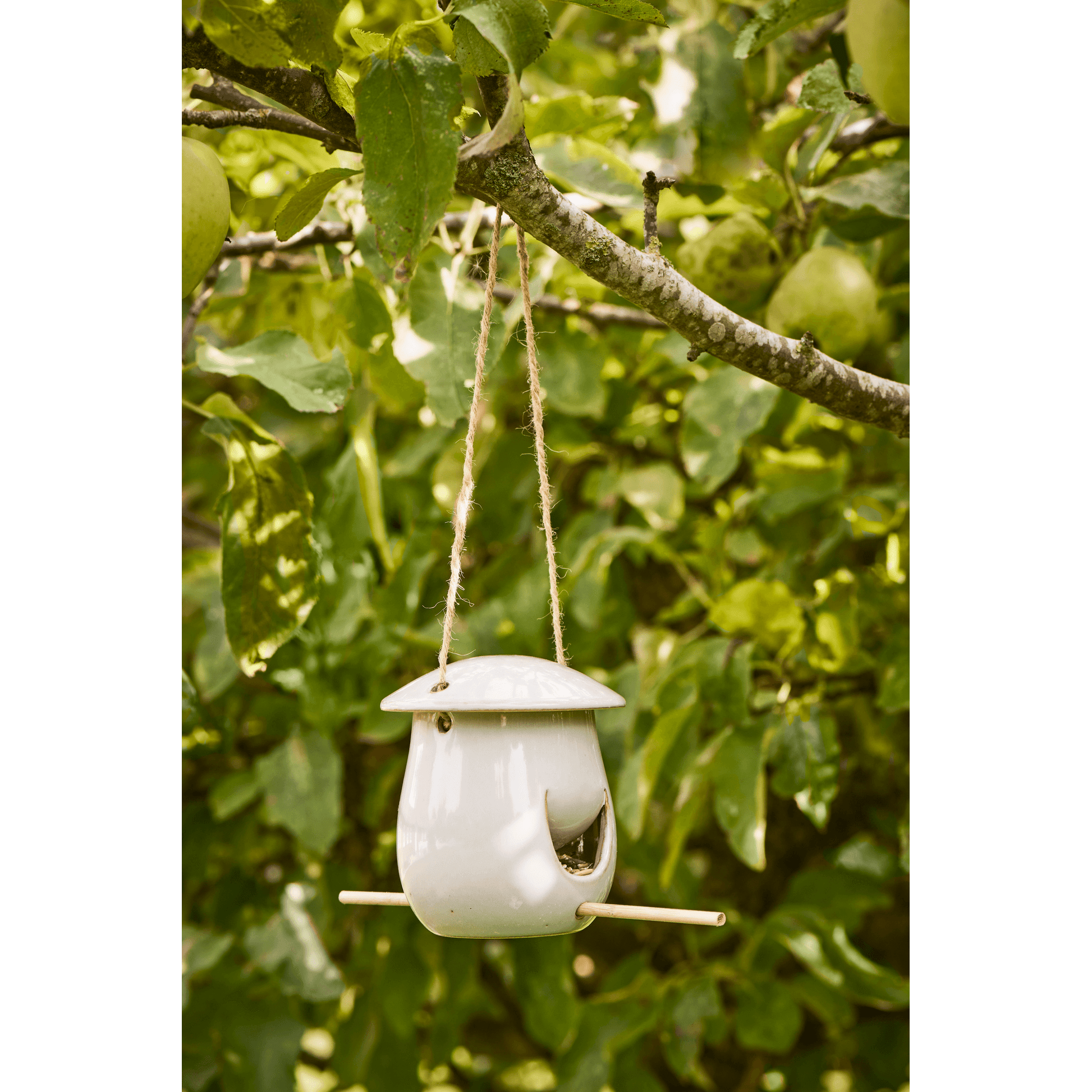 Vogelfutterhaus zum Hängen Keramik Grau - Wohnen auf dem Land