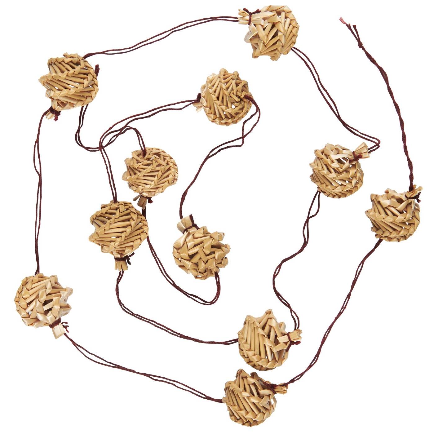 Girlande mit 11 Zapfen "Stillenat" Stroh Natur 150cm 2er Set - Wohnen auf dem Land