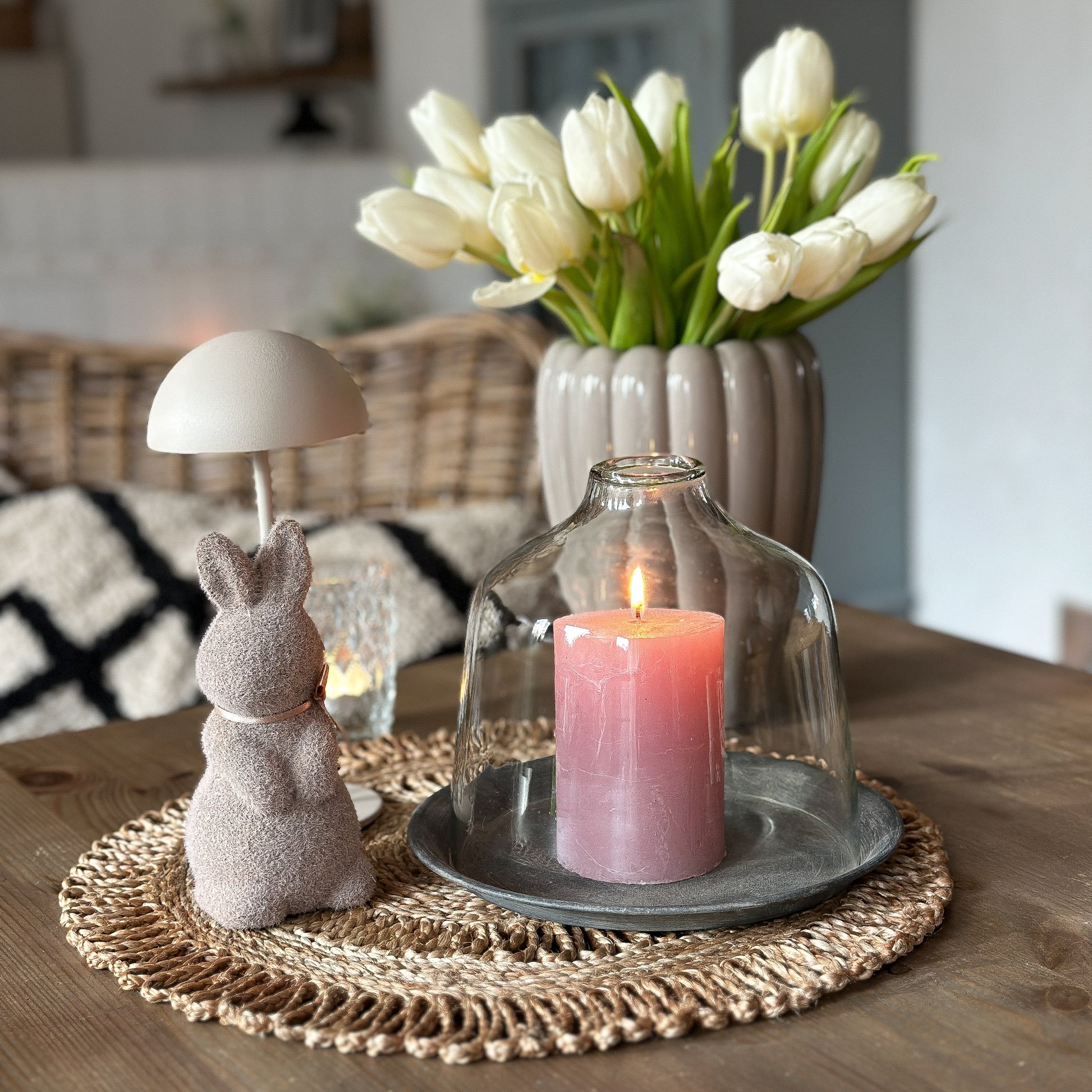 Transparent glass bell jar cover for candles "Mila" by IB Laursen, measuring 17cm in height.