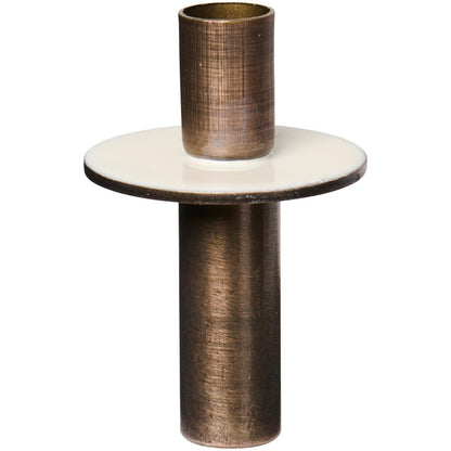 Metall-Kerzenhalter „Juna“ von IB Laursen für Stabkerzen Ø13mm in Butter Cream, Flaschenstecker-Design, dekorativ und funktional